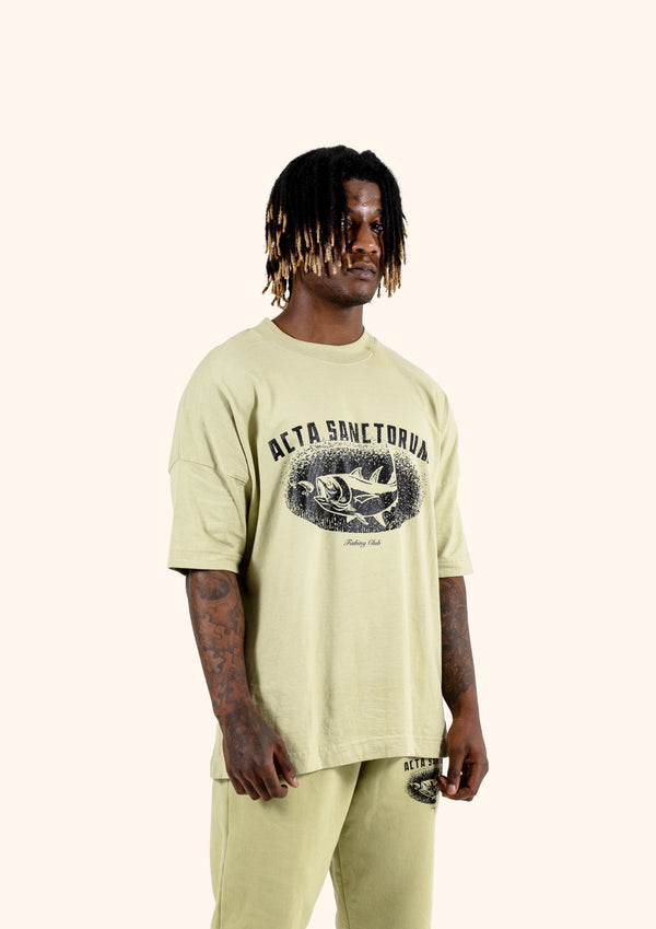 ACTA SANCTORUM FISHING CLUB T-SHIRT WASHED OLIVE