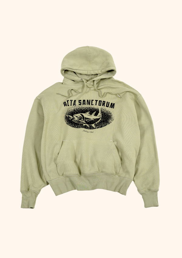 ACTA SANCTORUM FISHING CLUB HOODIE WASHED OLIVE